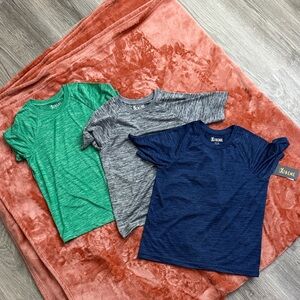 iXtreme Boys Active Sports T-Shirt Set | Green, Gray & Blue | SIZE 8/10